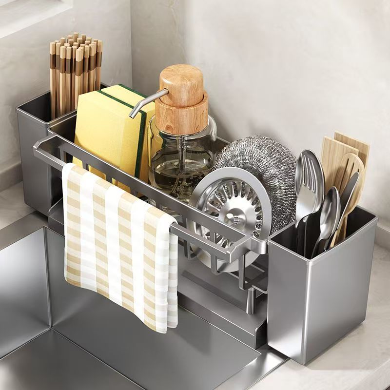 厨房置物架沥水架抹布收纳水龙头洗菜池洗碗水槽用品收纳架子新款