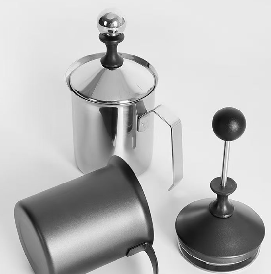 打奶泡器杯机壶家用拉花小型手持咖啡花式双层不锈钢加厚手动工具