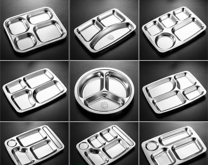 不锈钢快餐盘 儿童幼儿园学校饭盘学生餐具套装食堂分格餐盘