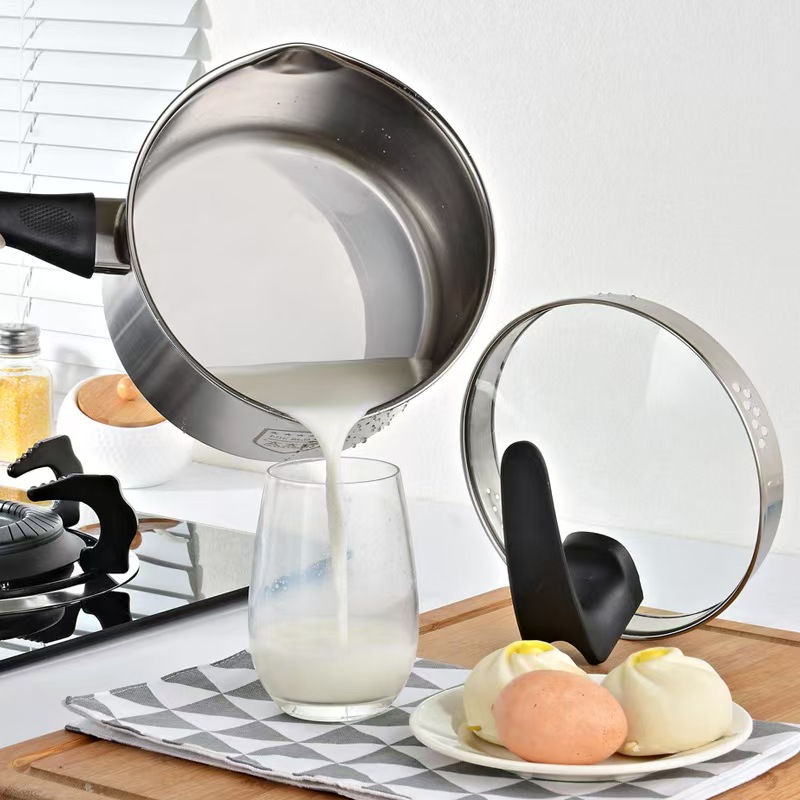 304欧式可立盖奶锅弧形锅热牛奶锅煮面锅加厚复底锅具多规格304锅