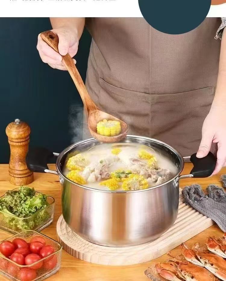 帮太太欧式奶锅304不锈钢奶锅单柄复底汤锅宝宝辅食锅电磁炉礼品