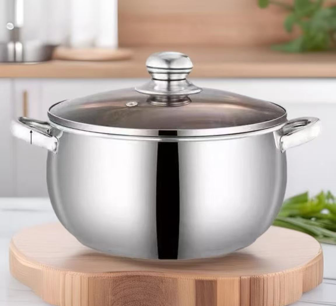 加厚食品级不锈钢汤锅家用奶锅火锅蒸锅煲汤燃气电磁炉通用