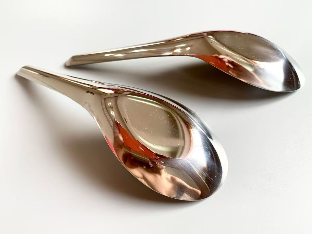 304不锈钢勺子家用儿童小号汤勺加厚中式甜品小勺平底勺商用餐具