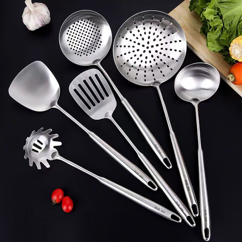 防烫不锈钢锅铲汤勺漏勺炒菜铲子厨具套装加厚厨房不粘锅家用炒勺