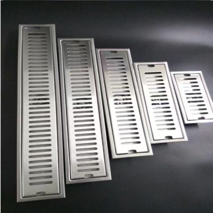 长方形地漏大排量304不锈钢加长卫生间淋浴房防臭防头发排水地漏