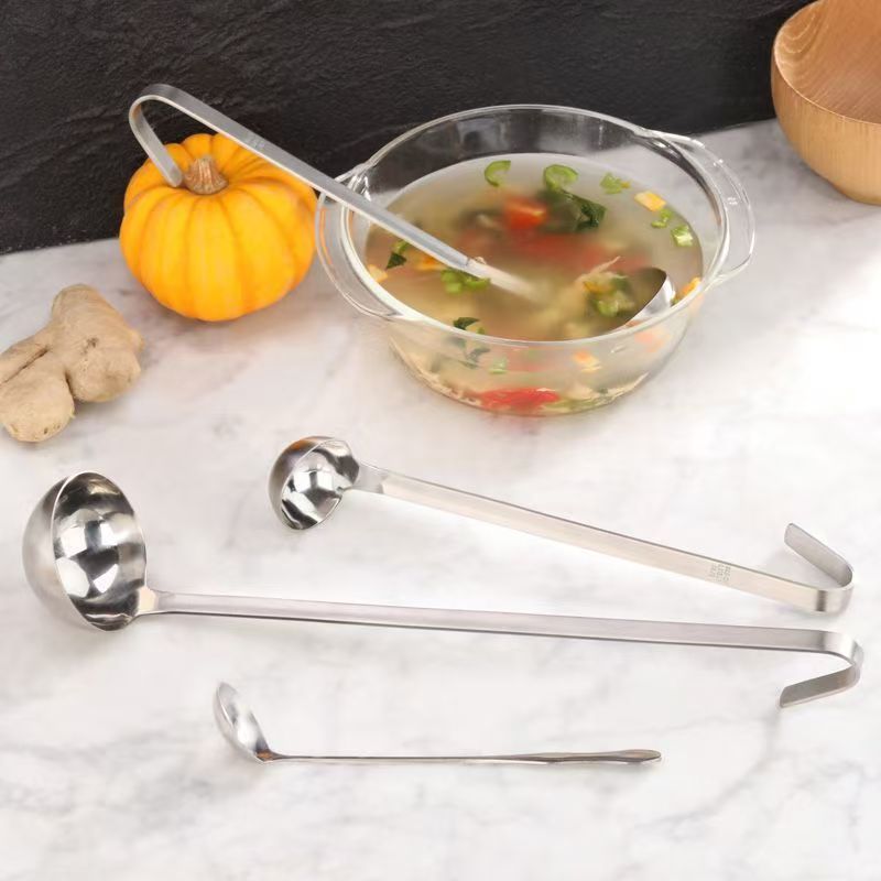 不锈钢火锅勺迷你汤勺漏勺家用火锅店套装短柄一体小勺子厨房用品