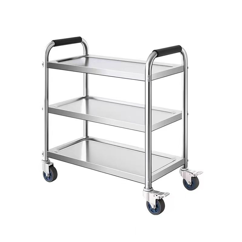 不锈钢组装餐车加厚小推车商用酒店餐厅酒水车移动送餐收碗车