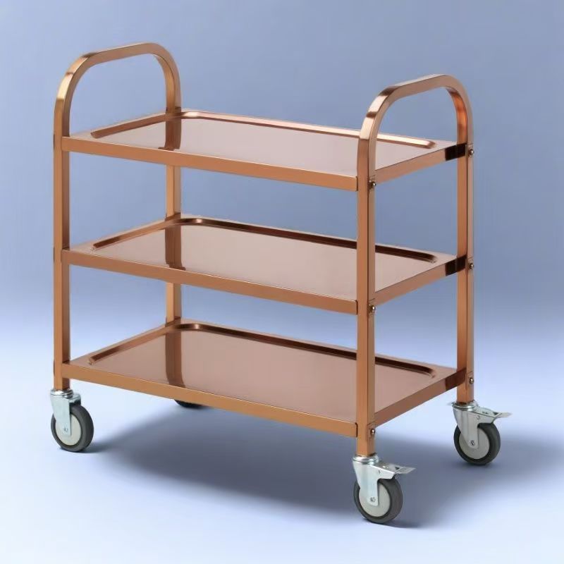 不锈钢餐车新款加厚小推车酒店餐厅商用饭店收碗摆地摊家用四轮