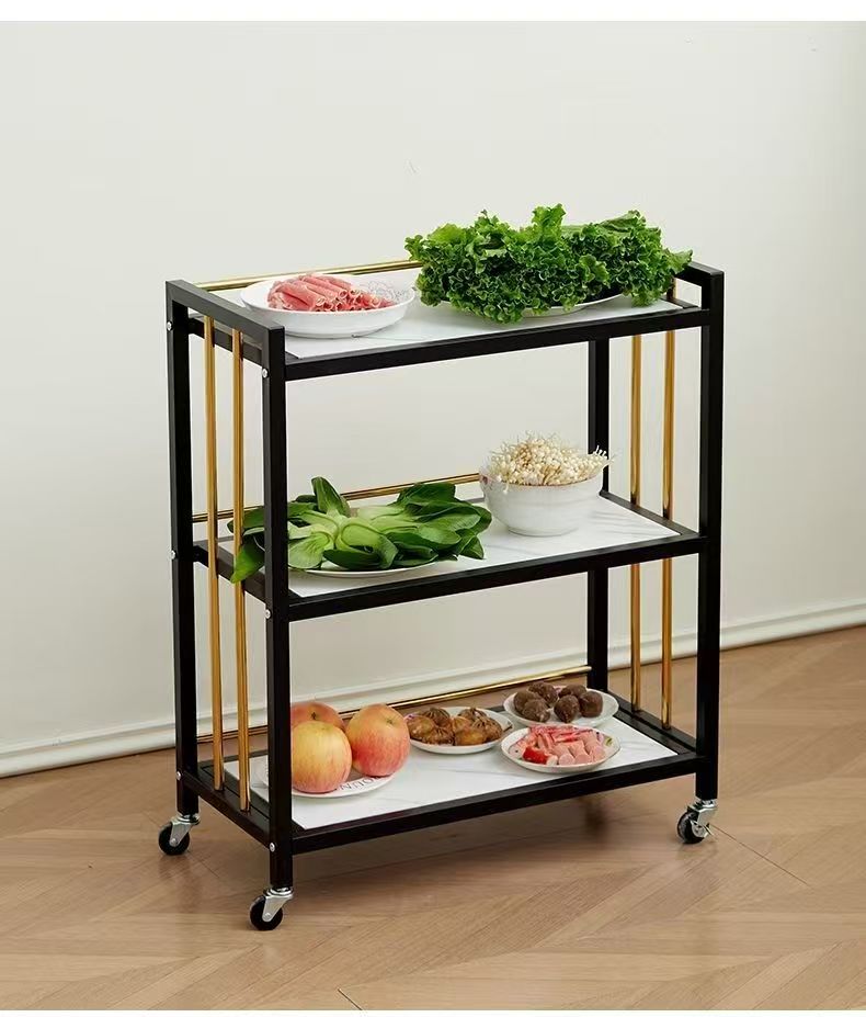 火锅菜架不锈钢置物架餐厅放菜商用厨房多层三层架子火锅店专用