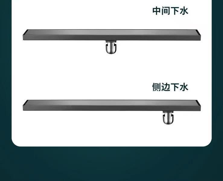 长条地漏隐形式防臭304不锈钢卫生间长方形隐藏条形镶砖长型定制
