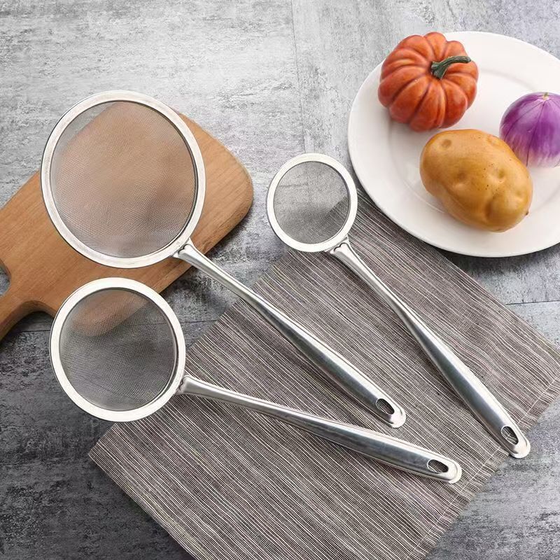 不锈钢漏勺套装过滤网筛家用隔油勺厨房滤油漏网笊篱撇浮沫捞神器