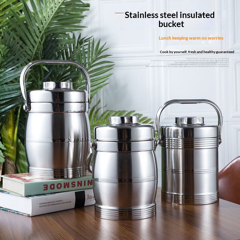 真空保温桶304不锈钢食品级保温提锅饭盒成人学生便当提锅密封饭盒