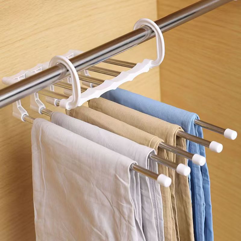 加厚折叠裤架不锈钢防滑裤架多功能多层裤子衣架高档裤挂柜收纳架
