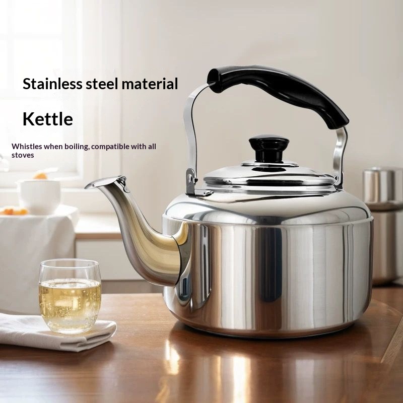 加厚不锈钢鸣音烧水壶电水壶大容量电磁炉家用中宝茶壶苹果壶煤气炉鸣笛水壶