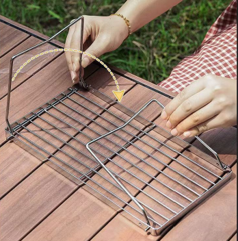 201不锈钢户外炉头支架便携式露营焚火台可折叠炉架烧烤架网架