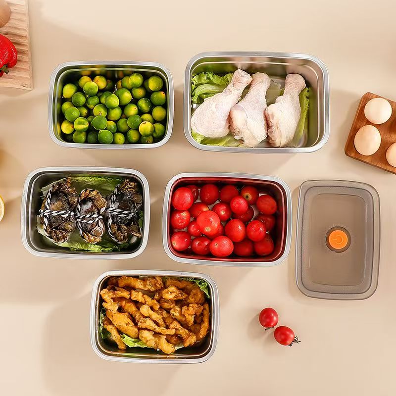 不锈钢保鲜盒食品级316密封盖子长方形野餐便携盒冰箱烤箱保鲜盒