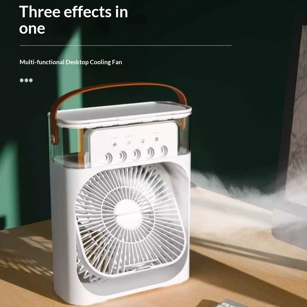 冰敷纳米喷雾小风扇五孔小空调加湿冷风扇迷你电风扇水冷超静音