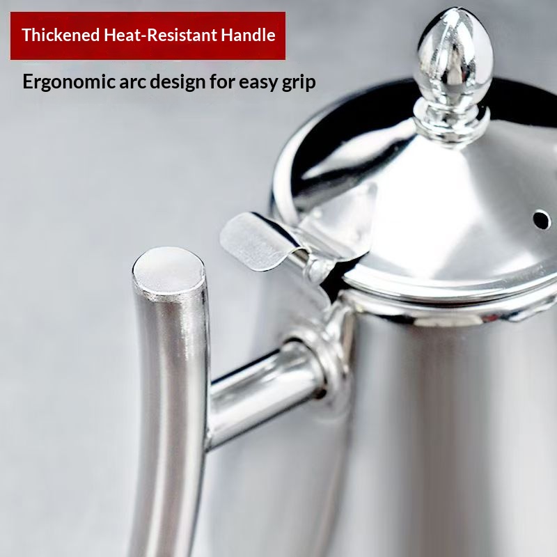 不锈钢泡茶壶花茶壶饭店餐厅带滤网商用酒店饭店用茶电磁炉烧水壶