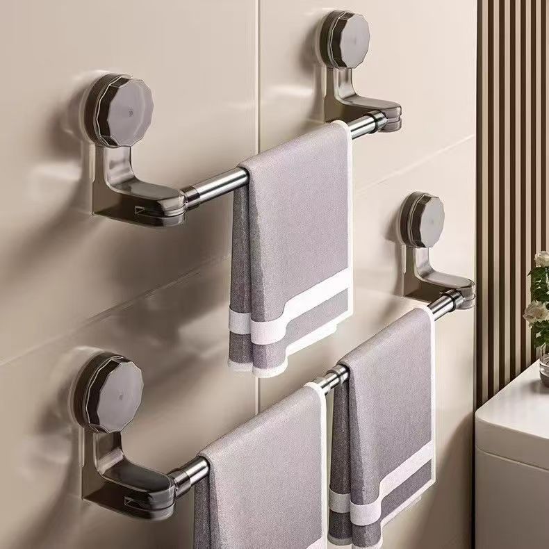 壁挂收纳架浴室卫生间浴巾架旋转毛巾架免打孔伸缩杆置物架洗脸池