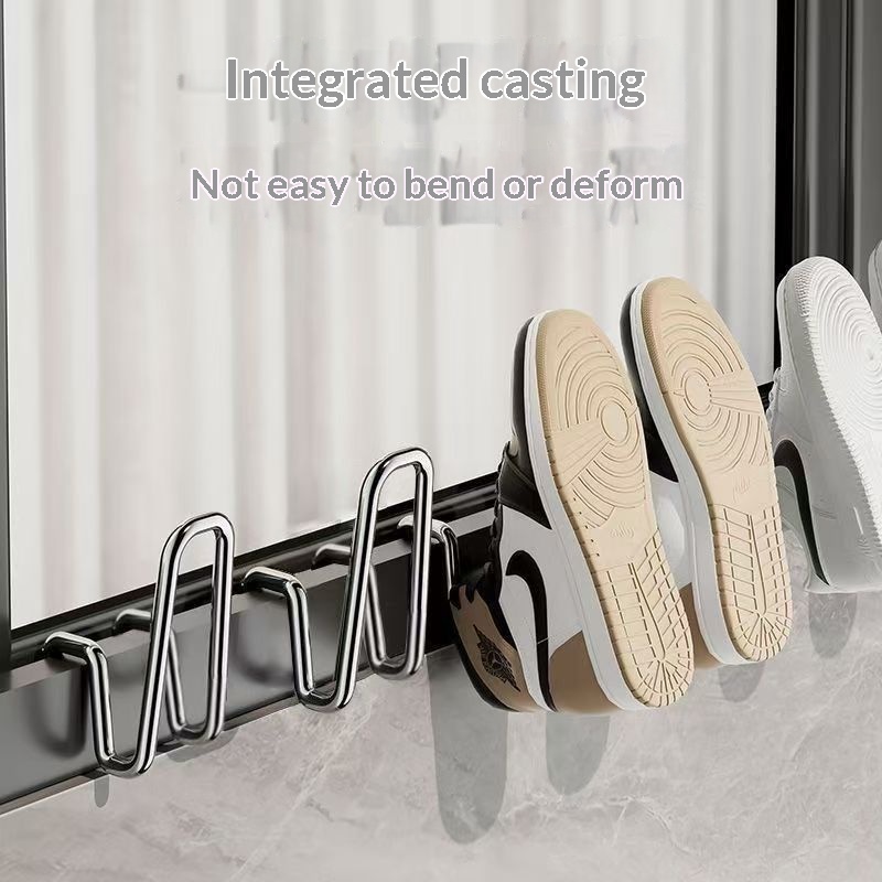 多功能窗台加厚不锈钢晾鞋子架阳台卡扣式家用省空间晒鞋架子防风