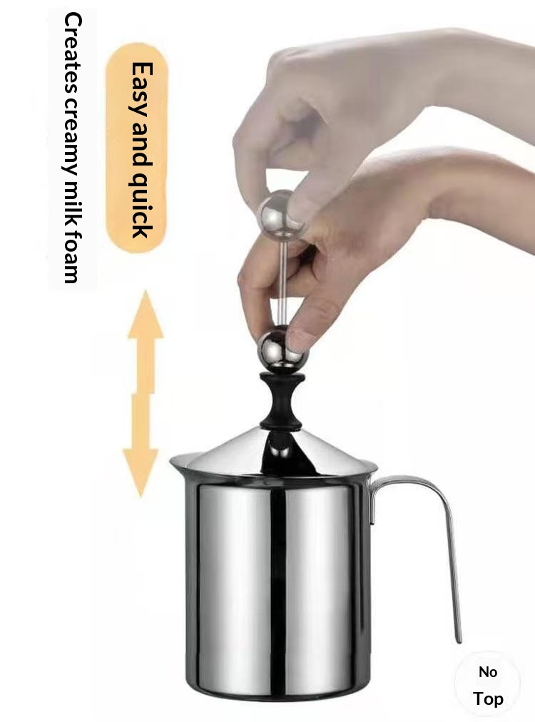 奶泡机咖啡打奶泡器牛奶打泡器奶泡壶不锈钢打沫器手动奶泡打发器