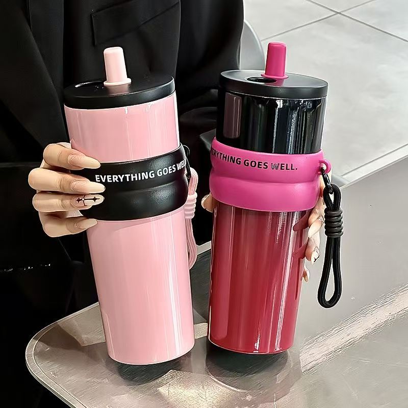 高颜值巨无霸保温杯316不锈钢陶瓷内胆咖啡新款冰霸杯吸管水杯