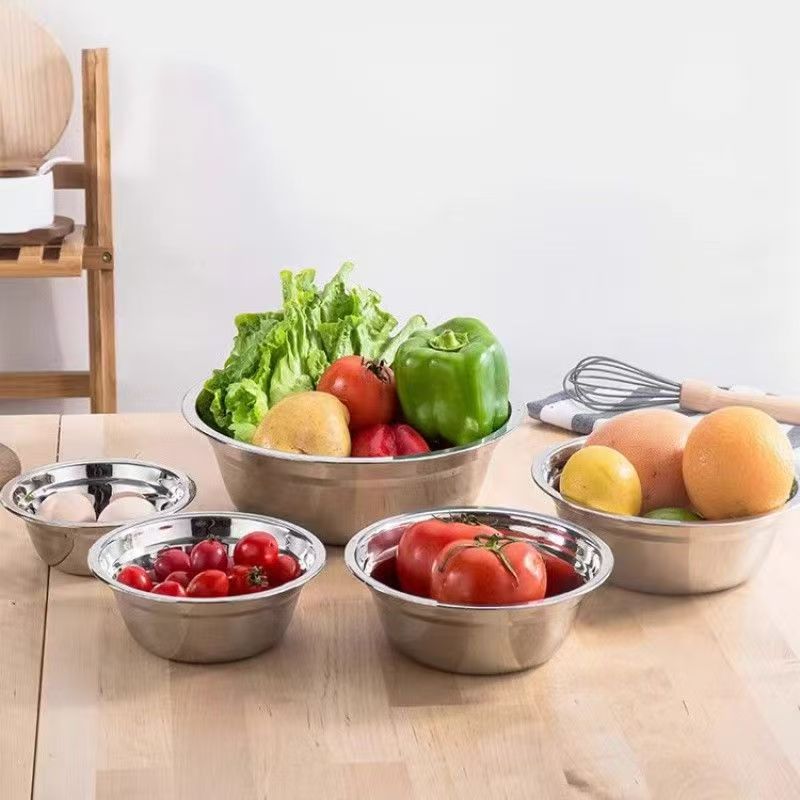 不锈钢碗不锈钢盆子汤盆家用面碗食堂加厚小碗菜盆汤碗洗菜