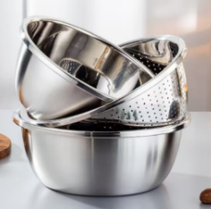 加厚不锈钢漏盆洗菜盆淘米盆无磁圆形沥水盆过滤盆家用厨房漏水盆