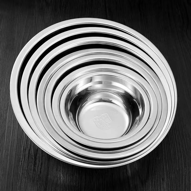 不锈钢碗盆套装成人儿童汤盆大碗铁盆中小号小碗304食品级圆盘盆