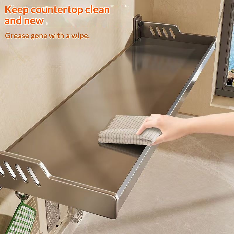 壁挂式微波炉置物架厨房免打孔墙上烤箱收纳架家用托架调味料支架