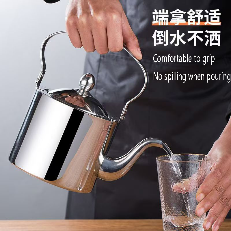 超厚不锈钢茶壶家用小茶壶餐厅茶水壶酒店饭店用泡茶壶带滤网茶壶