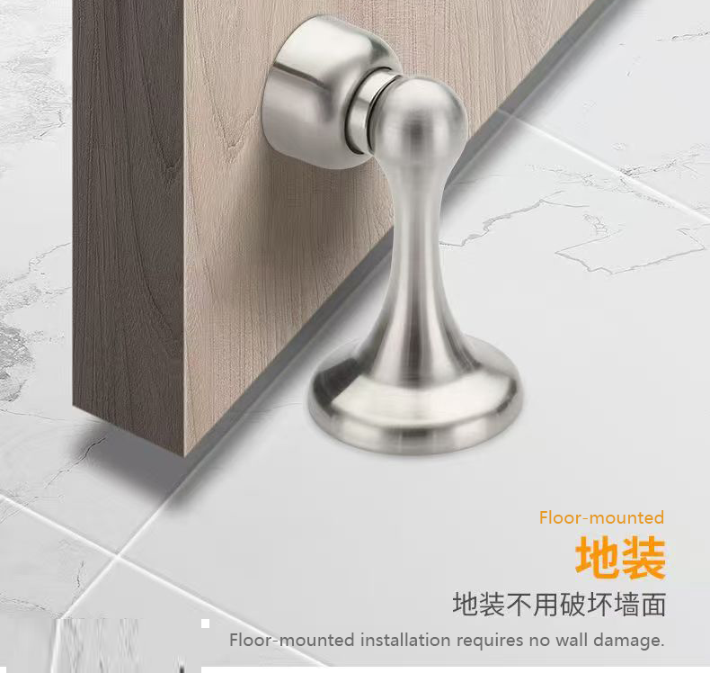 正宗304不锈钢强磁门吸墙吸门碰地吸两用加厚款门吸加长一体成型