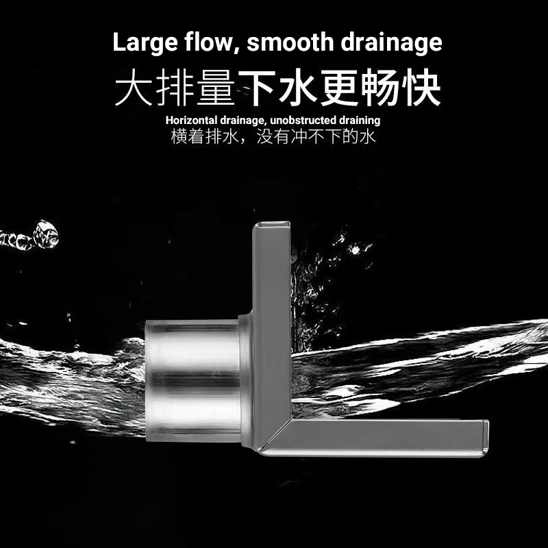 不锈钢L型同层侧排地漏阳台墙排式地漏50管墙壁墙面侧排水地漏