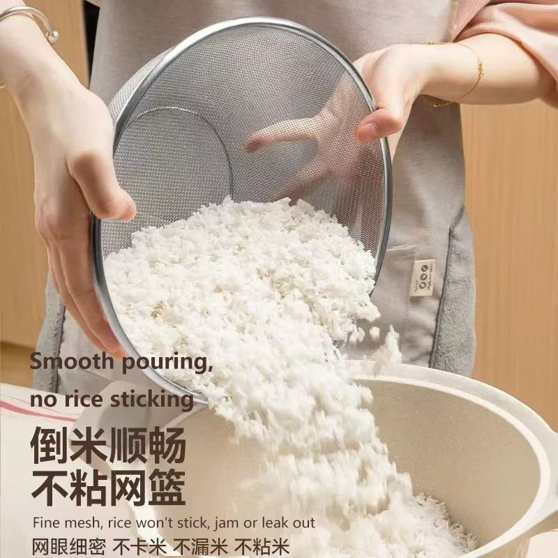 食品级不锈钢沥水篮洗菜盆淘米神器家用洗米筛滤水漏网筐过滤漏盆