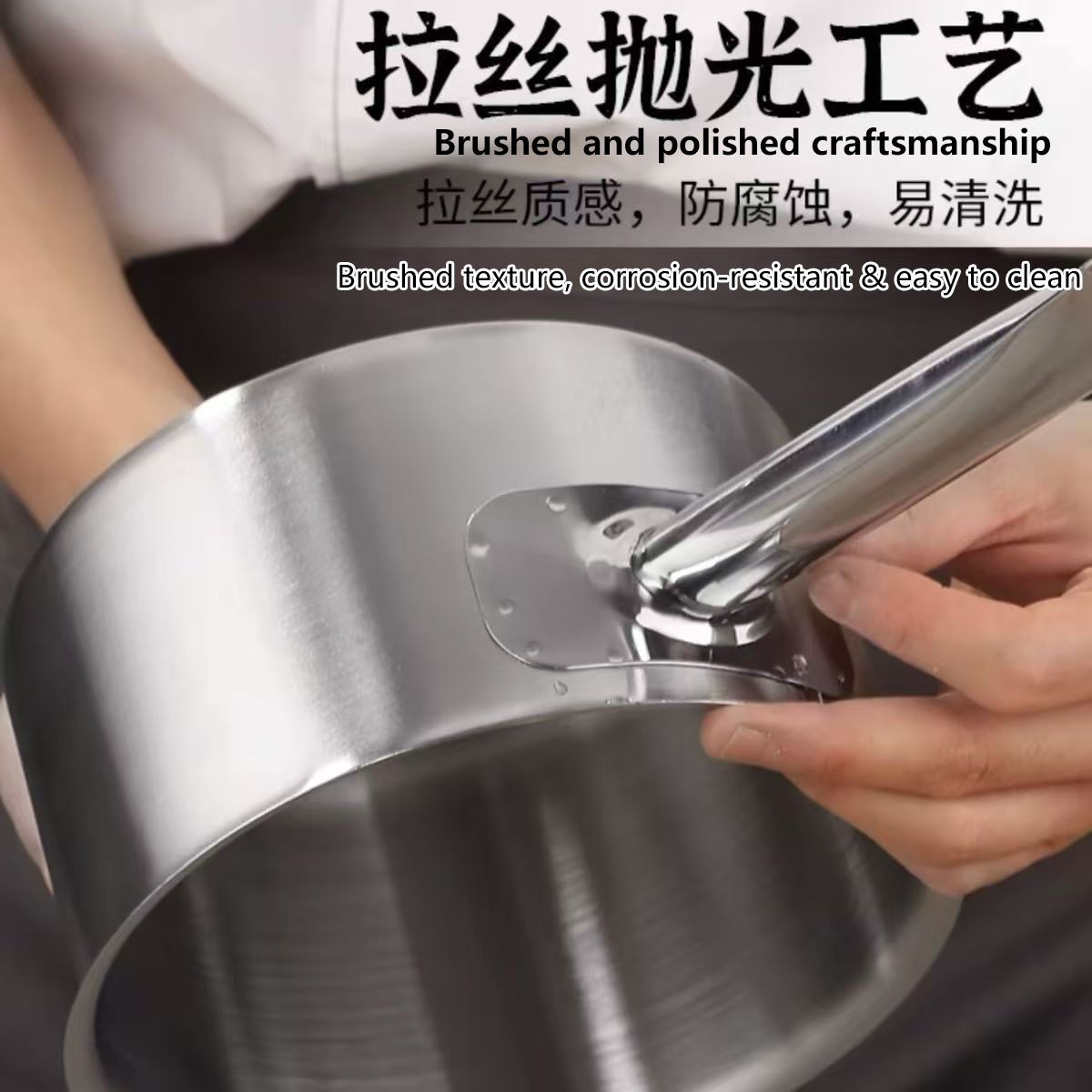 不锈钢汤锅单柄力狮矮锅厚底底汁锅西餐酱汁锅家用商用披萨锅奶锅