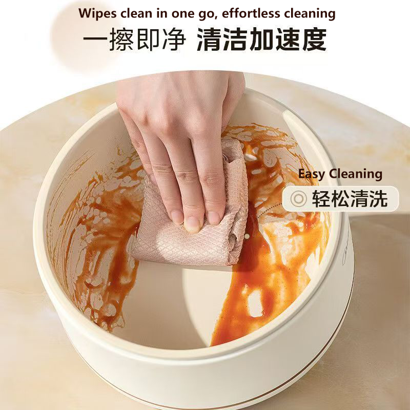 小白电煮锅双层电煮锅陶瓷锅家用多功能一体电蒸锅不粘锅料理锅